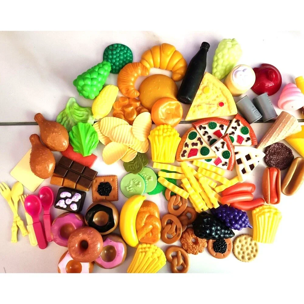Pretend Kitchen Play Food Toy Food Variety Fries Pizza Donuts Chips 70+ Pieces